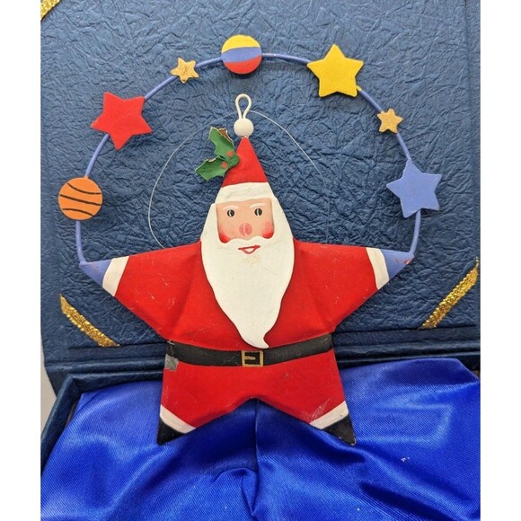 Christmas Ornament Lot 3 Rustic Primitive Farmhouse Folk Art  Metal Santa, Angel - Picture 2 of 16